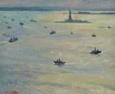 WILL STUHR 1882-1958,New York Harbor with Statue of Liberty,Burchard US 2012-02-19