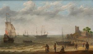 WILLAERTS Abraham,Discussion de pêcheurs sur fond de paysage marin,17th century,Horta 2022-11-14