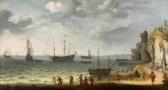 WILLAERTS Adam 1577-1664,Part of the Coast with Sailors in front of a Harbo,1642,Van Ham 2016-05-13