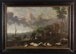 WILLAERTS Cornelis 1600-1675,Coastal Scene with fisherfolk and beached catc,Wilkinson's Auctioneers 2019-04-28