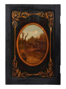 WILLARD Archibald 1836-1918,Ohio Pioneer's Log Cabin,1853,Hindman US 2023-11-03