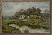 WILLARD L 1900-1900,Landscape with Stream and Cottages,Stair Galleries US 2010-04-09