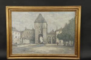 WILLAUME Louis 1874-1949,La porte de Samois à Morêt-sur-Loing,1935,Auxerre Enchères FR 2022-11-13