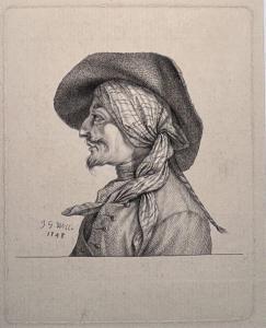 WILLE Johan Georg 1715-1808,L'homme au chapeau,1748,Libert FR 2023-07-06
