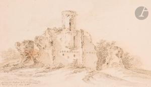 WILLE Pierre Alexandre 1748-1821,Vue des ruines du château de la Bretonnière,1766,Ader FR 2024-03-22