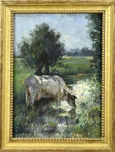 Willem Maris 1844-1910,Cow at watering hole,Twents Veilinghuis NL 2024-01-11