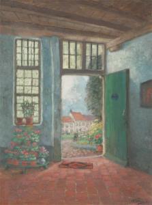 WILLEMS ADOLPHE 1866-1953,Interior with view on the beguinage,Bernaerts BE 2009-12-14