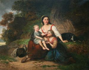 WILLEMS E,Mother, Infant and Girl holding a Bird's Nest on a,19th Century,Tooveys Auction 2010-03-23