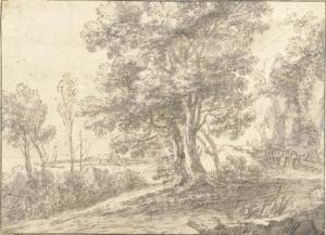 WILLEMSZ Jan 1605-1663,Travellers on a path among trees, a coast landscap,Christie's GB 2005-11-16