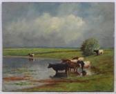 WILLENBORG H. A,A Dutch countryside landscape depicting cattle/cow,19th century,Dickins 2019-02-04