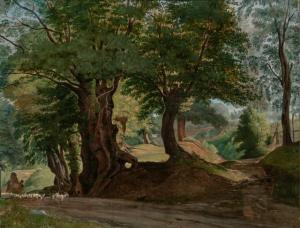 WILLERS Ernst 1803-1880,A Forest Interior near Ariccia,1835,William Doyle US 2022-01-26