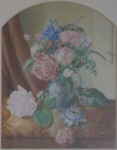 WILLEY H,Still Life with Roses, Delphiniums and Passion ,1870,Thomson Roddick and Medcalf 2007-05-04