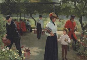 WILLIAMS Adele 1868,In the Chelsea Pensioners' Gardens,1899,Christie's GB 2015-12-16
