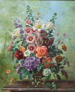 WILLIAMS Albert 1922-2010,An exuberant arrangement of Hollyhocks, Lilies, De,Tennant's GB 2024-01-12