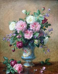 WILLIAMS Albert 1922-2010,Still life of mixed blooms in a Sevres style vase,Tennant's GB 2023-05-05