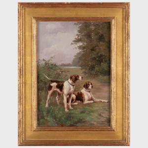 WILLIAMS Albert,Two Hounds in a Landscape; and Hunting Companions,Stair Galleries 2023-11-09