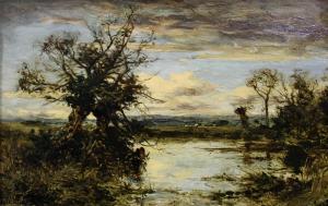 WILLIAMS Benjamin 1868-1920,RIVER LANDSCAPE, EVENING,Lawrences GB 2019-01-18