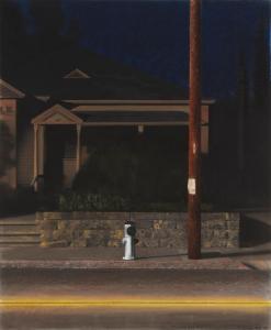 WILLIAMS Don 1900-1900,Night Scene with Fire Hydrant,1989,John Moran Auctioneers US 2023-11-21