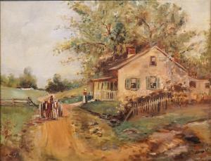 WILLIAMS Dwight 1856-1932,COTTAGE WITH CART IN THE FOREGROUND,Potomack US 2019-06-19