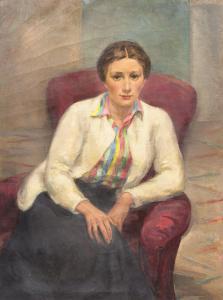 WILLIAMS Esther Baldwin 1907-1969,Giovanna in Striped Blouse,Hindman US 2012-05-02