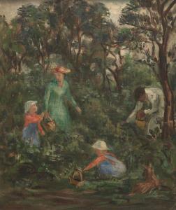 WILLIAMS Esther Baldwin 1907-1969,Picking berries,Aspire Auction US 2017-09-09