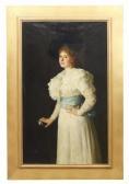 WILLIAMS Francis H 1800-1900,Porträtt av en dam i hatt,1897,Uppsala Auction SE 2013-01-29