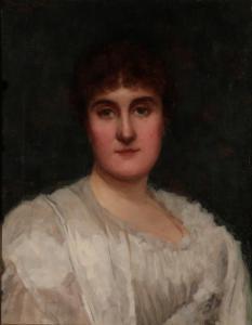 WILLIAMS Francis H 1800-1900,Portrait of a lady in a white dress,1891,Tennant's GB 2019-04-27
