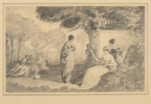 WILLIAMS Frederick Dickinson 1829-1915,Figures in a Classical Landscape,Heritage US 2009-10-21