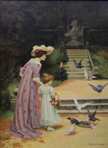 WILLIAMS G,Feeding the pigeons,20th century,Gorringes GB 2021-10-25