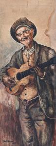 WILLIAMS George 1920-1985,THE BUSKER,Ross's Auctioneers and values IE 2017-12-06