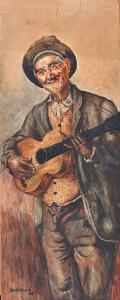 WILLIAMS George 1920-1985,THE BUSKER,Ross's Auctioneers and values IE 2017-03-29
