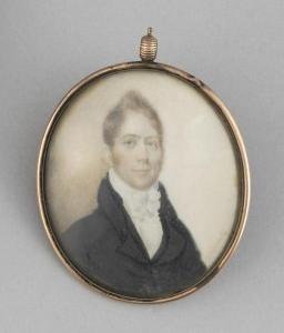 WILLIAMS HENRY 1787-1830,Miniature portrait of a gentleman,1820,Eldred's US 2021-03-04