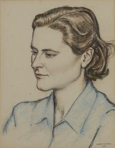 WILLIAMS Hubert John 1905-1989,Portrait of a woman,1948,Rosebery's GB 2023-06-06