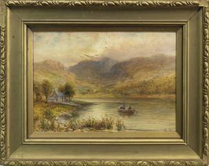WILLIAMS J.Percy 1800-1800,LAKE SCENE WITH FIGURES,McTear's GB 2019-08-28
