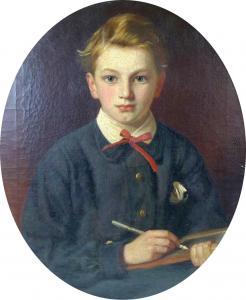 Williams John Edgar 1846-1883,half length portrait of a boy in dark ,Batemans Auctioneers & Valuers 2022-03-18