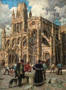 WILLIAMS Terrick John 1860-1936,The Rebuilding of St. Mary Redcliffe,1921,David Lay GB 2024-04-11