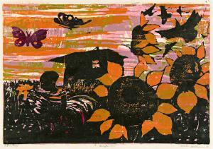 WILLIAMS Walter Henry 1920-1988,Sunflowers,1959,Swann Galleries US 2024-04-04