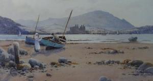 WILLIAMS Warren,figures and beached boats on the Deganwy side of t,Rogers Jones & Co 2016-11-12