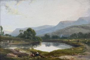 WILLIAMS William 1808-1895,Picnic by the Pond,1842,Duggleby Stephenson (of York) UK 2024-01-05