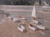 WILLIAMSON Harold 1898-1972,Boats at low-tide Tenby,Burstow and Hewett GB 2017-03-01