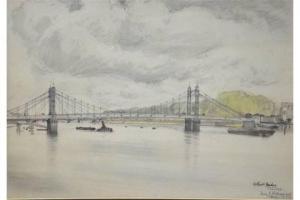 WILLIAMSON Henry J,Albert Bridge, Chelsea,1930,Andrew Smith and Son GB 2015-07-21