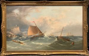 WILLIAMSON William Harry 1820-1883,Boats of a Choppy Sea,Bamfords Auctioneers and Valuers 2023-08-09