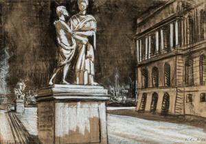 WILLINK Albert Carel,A View of a Town with Statuettes,1949/52,AAG - Art & Antiques Group 2023-06-19