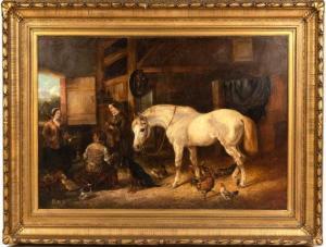 WILLIS Edmund Aylburton 1808-1899,Barn Scene,1867,Cottone US 2019-11-23