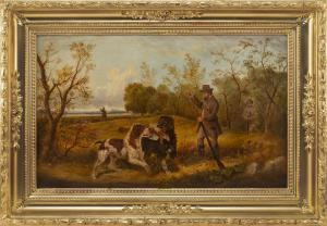 WILLIS Edmund Aylburton 1808-1899,Bird hunting with dogs,1873,Eldred's US 2019-09-21