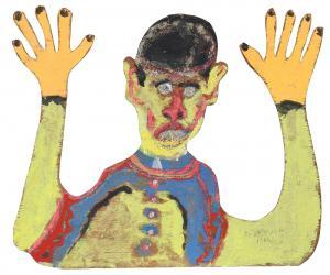 WILLIS Luster 1913-1994,Man with orange hands,1987,Brunk Auctions US 2022-05-19