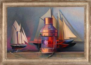 WILLIS SIDNEY 1930,Ship's Bell. Signed lower right S. Willis".,Eldred's US 2013-08-07