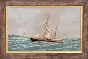 WILLIS Thomas 1850-1912,A brigantine at sea,Eldred's US 2015-04-04