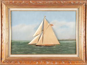 WILLIS Thomas 1850-1912,single-masted vessel at sea,19th century,Skinner US 2023-08-13