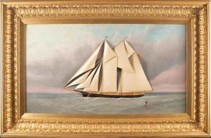WILLIS Thomas 1850-1912,two-masted vessel at sea,19th century,Skinner US 2023-08-13